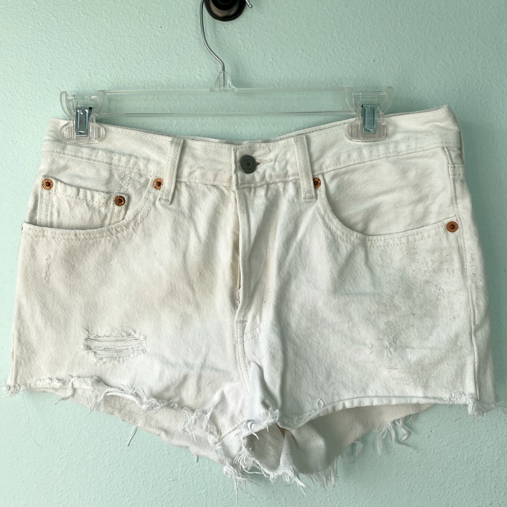Levi’s 501 White Denim Jean Shorts